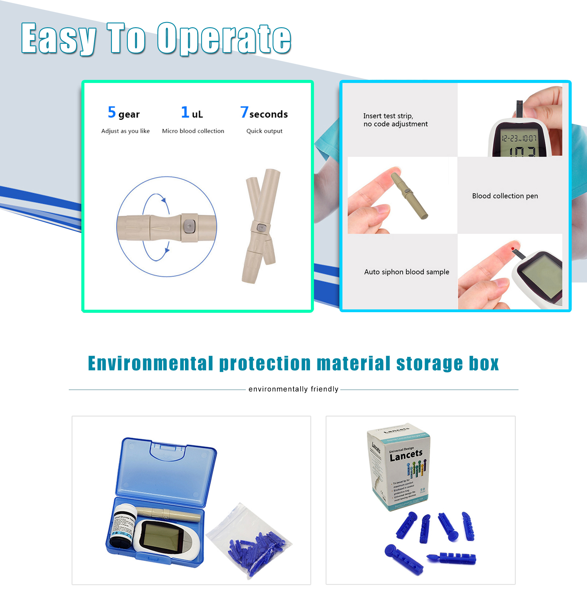 glucometer easy to operate environmentally friendly